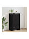 Floor-standing Living Room Display Cabinet made of Particleboard with Glass Black Beech 60x35.5x103.5cm