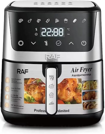 Raf Heißluftfritteuse mit Doppel-Abnehmbarer Korb 8Es Silber R.5351