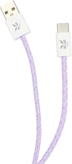 Blue Eagle Cablu De Date Braided Usb-A Tip C 1m Violet Deschis
