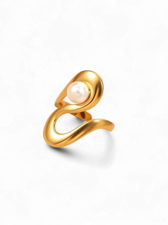 Callajewels Damen Ring mit Perlen aus Stahl