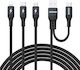 Dudao Braided USB to Lightning / Type-C / micro USB Cable Μαύρο 1.2m 304004-198959