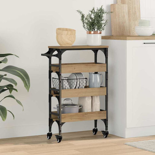 vidaXL Τρόλεϊ Κουζίνας Ξύλινο 4 Θέσεων Καφέ 53x20x76cm