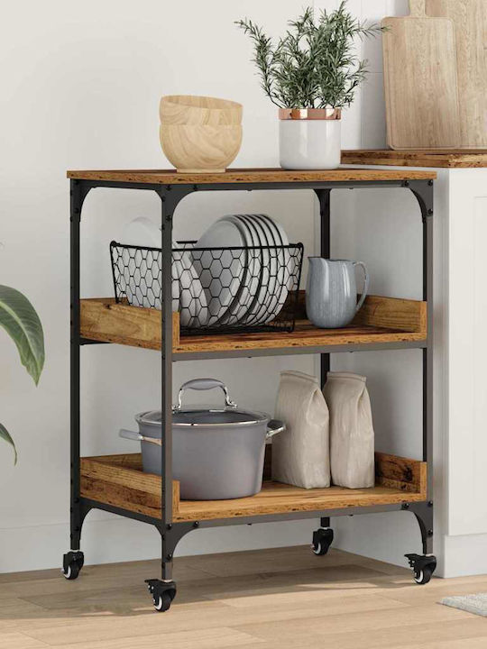 vidaXL Kitchen Trolley Wooden Brown 60x41x80.5cm