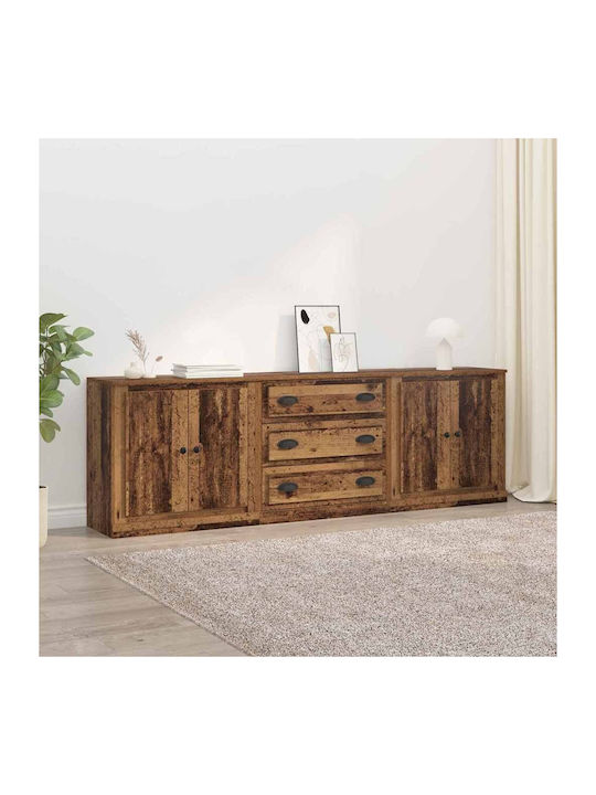 Sideboard Wooden with Drawers Black Beech 70x35...