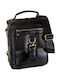 Herren Ledertasche Schulter / Crossbody Schwarz