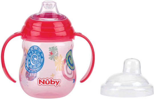 Nuby Educational Sippy Cup Silicone with Handles Red for 6m+m+ 270ml