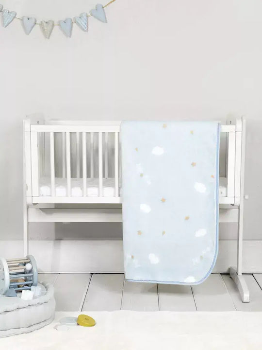 Nima Decke Kinderbett Samt Hellblau 110x140cm
