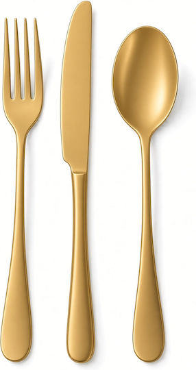 Dinox Σετ Μαχαιροπίρουνα Gold Matte 72τμχ