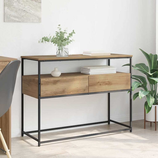 Κονσόλα από Ξύλο & Μέταλλο Artisan Oak Μ100xΠ40xΥ75εκ.