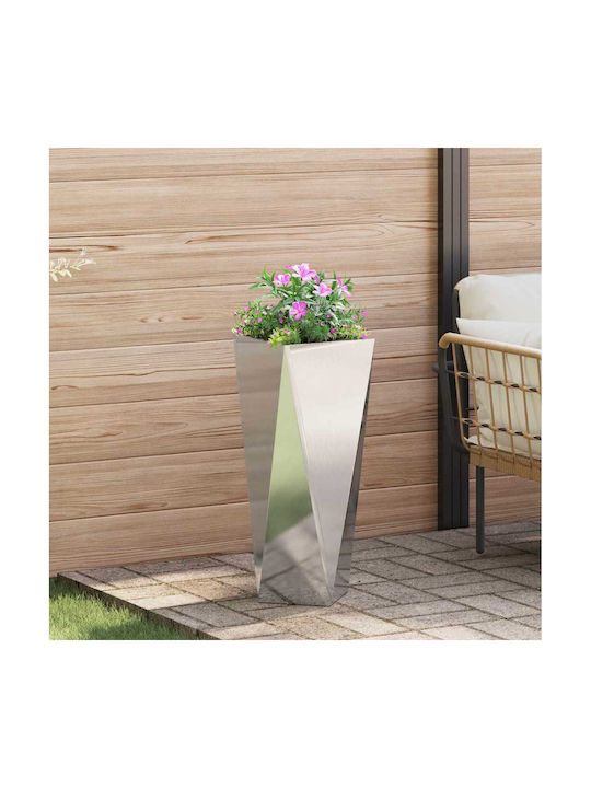 vidaXL Ghiveci Metal Silver 30x30x75cm.