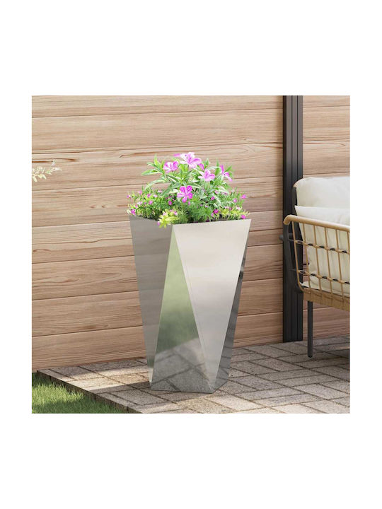 vidaXL Ghiveci Metal Silver 40x40x75cm.