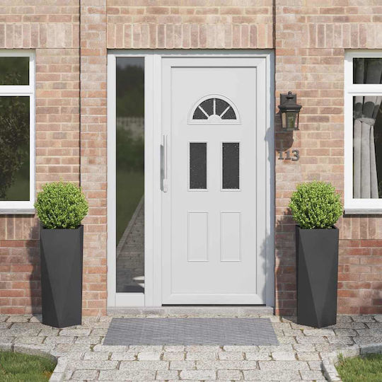 vidaXL Set of 2 Metallic Flower Pots Black 30x30x75cm