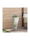 vidaXL Pot Metallic Silver 30x30x75cm.