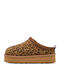Closed Leather Women's Slippers Brown