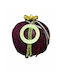 JK Home Decoration Jk Home Décor Pomegranate Flock Ceramic Burgundy 9cm