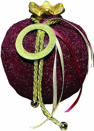 JK Home Decoration Jk Home Décor Pomegranate Flock Ceramic Burgundy 11cm