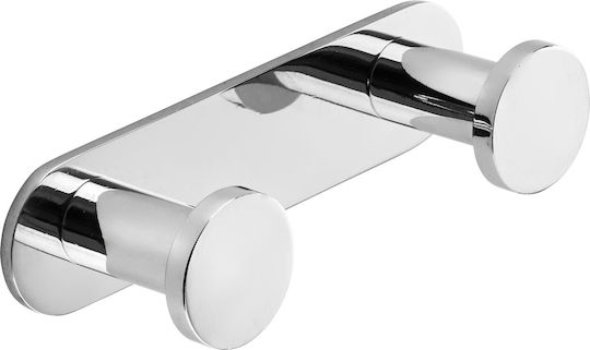 Bronze Art Double Wall-Mounted Bathroom Hook Inox Silver Bronze Art Double Wall-Mounted Bathroom Hook Inox Silver