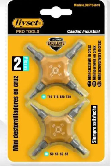 Liyset Mini Screwdriver Set Torx & Square – 8 Tips T10-T30 & S0-S3 204619