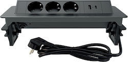 Commel Power Strip 3 Sockets with 2m Cable Commel Power Strip 3 Sockets with 2m Cable