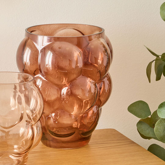 Decorative Glass Vase Edia Brown 22x22xH25cm