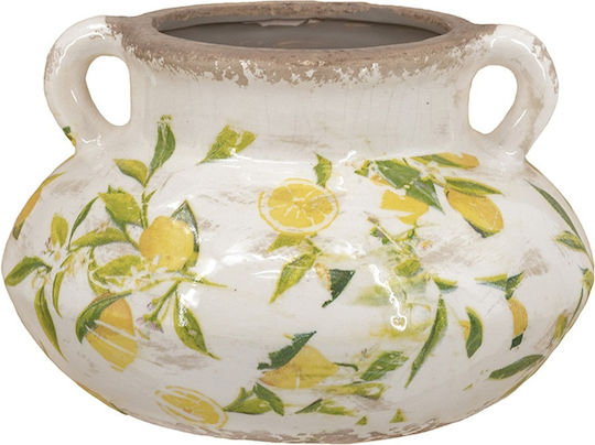 Artekko Decorative Vase Lemon White 20.5x13.2x20.5cm