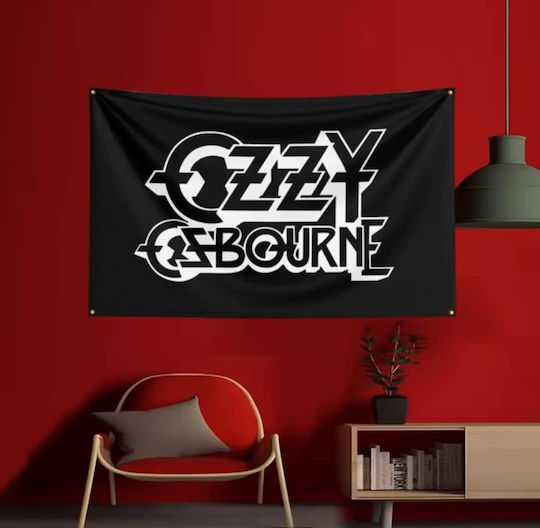 Σημάια Οζι Οζμπορν Λόγκο 60*90 Ασπρόμαυρη Flag Ozzy Osbourne Logo 60*90 Black White Molfs