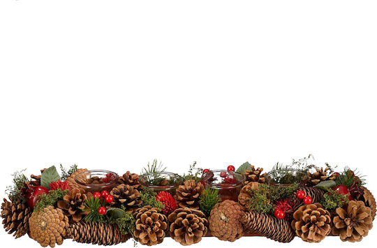 Edelman Christmas Plastic Red Candlestick 54x16.5cm