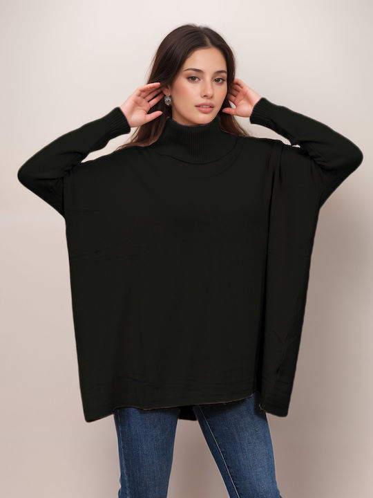 Damen Pullover Rollkragen Black