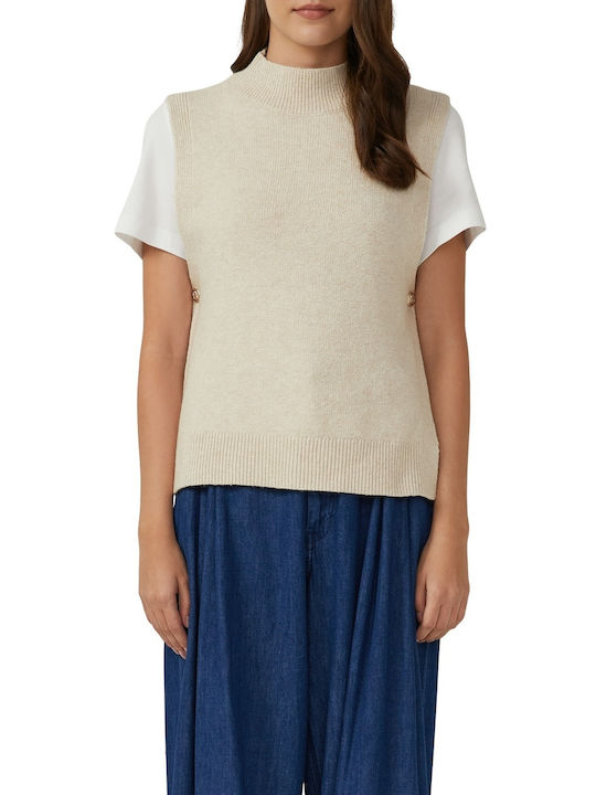 Red Label Winter Women's Sleeveless Beige Tunic