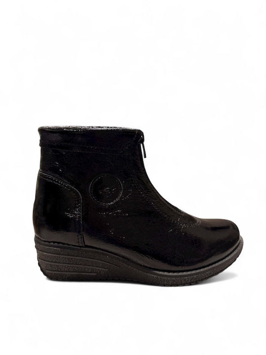 Ghete Dama de Piele cu Platformă Negre