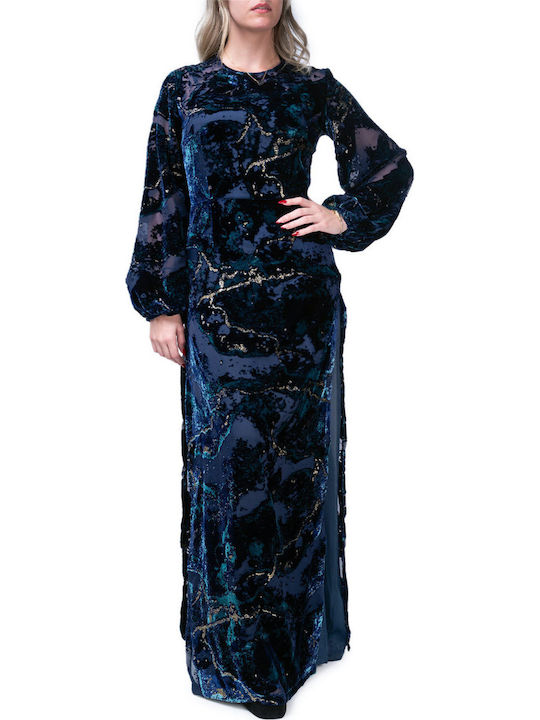 Moutaki Kleid Abend Blau