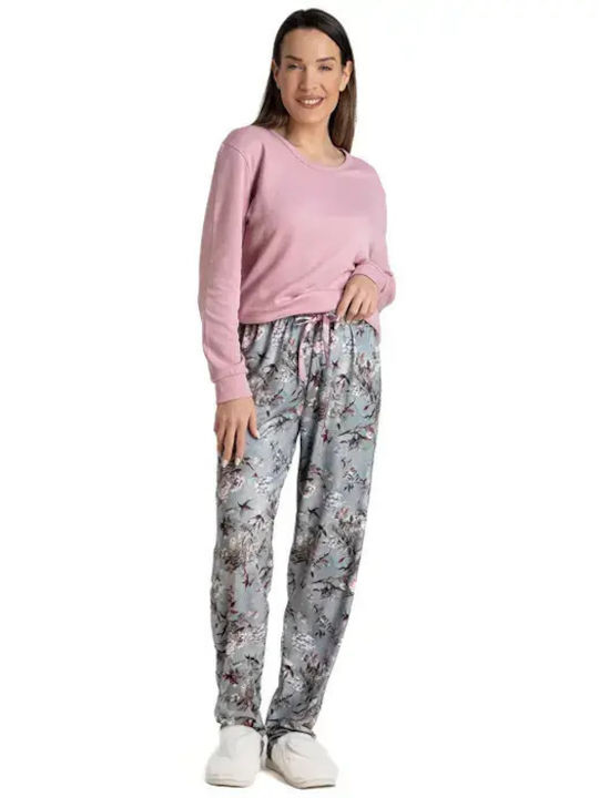 Relax Lingerie Winter Women's Pyjama Set Pink
