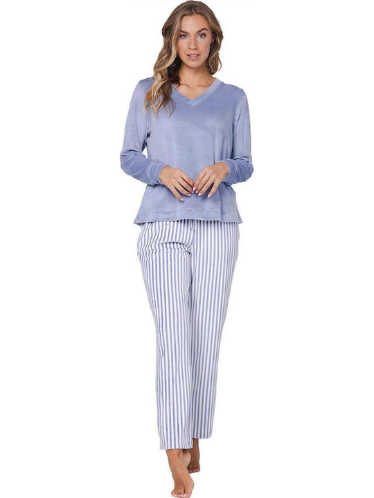 Pastunette Winter Damen Pyjama-Set Striped
