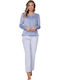 Pastunette Winter Damen Pyjama-Set Striped