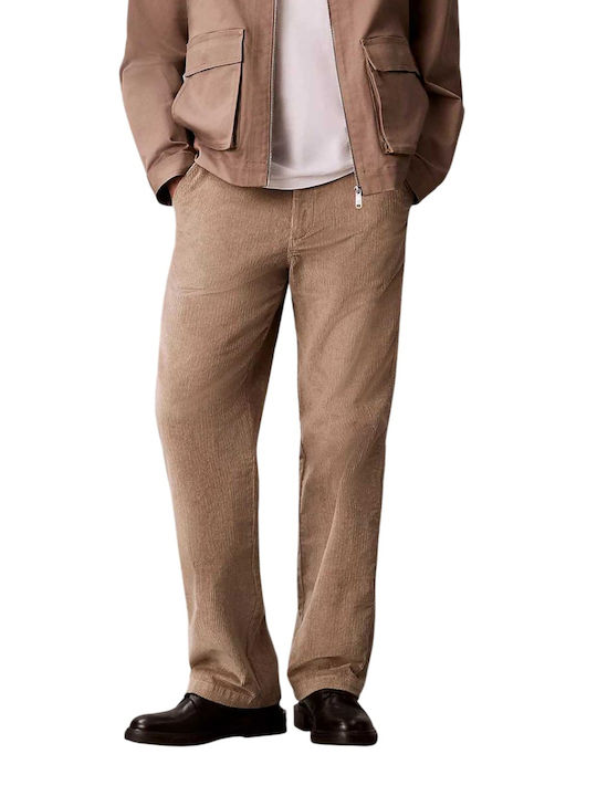Calvin Klein Hose in Geradem Schnitt Beige