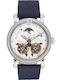 Carl Von Zeyten Men's Watch 46mm Automatic with Blue Leather Strap