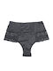 High-waisted Women's Brazil with Lace Black