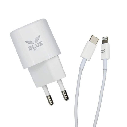 Blue Eagle Cd-03 Pd 20w Зарядно Устройство Кабел Тип C Lightning Бяло