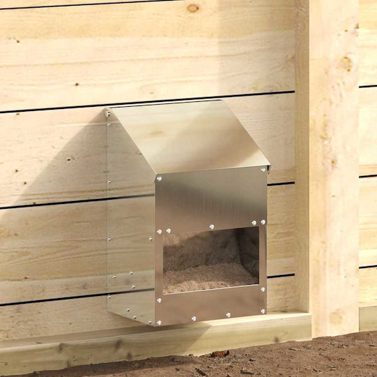 Vidaxl Ταΐστρα Κοτόπουλων Ασημί 21 X 16 X 33 Εκ Επικαλυμμένος Χάλυβας