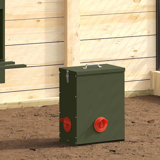Vidaxl Alimentator Păsări Măslinie Verde 32,5 X 20,5 X 43 Cm
