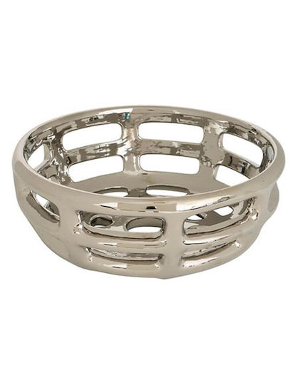 Atmosphera Bol Decorativ Ceramică Argintiu 39.6x11.8cm 1buc
