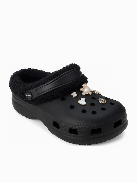 Adam's Shoes Winter Damen Hausschuhe Schwarze