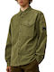 Long-sleeved Corduroy Shirt Seagrass Green