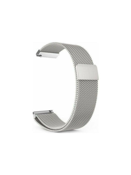 Metallic Strap for Samsung Galaxy Huawei Smart Watch 20 mm Silver