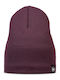 Beanie Unisex Fleece Σκούφος Πλεκτός σε Μπορντό χρώμα