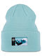 Beanie Unisex Fleece Beanie Gestrickt in Türkis Farbe