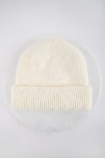Beanie Feminin Căciulă Tricotat în culoarea Alb