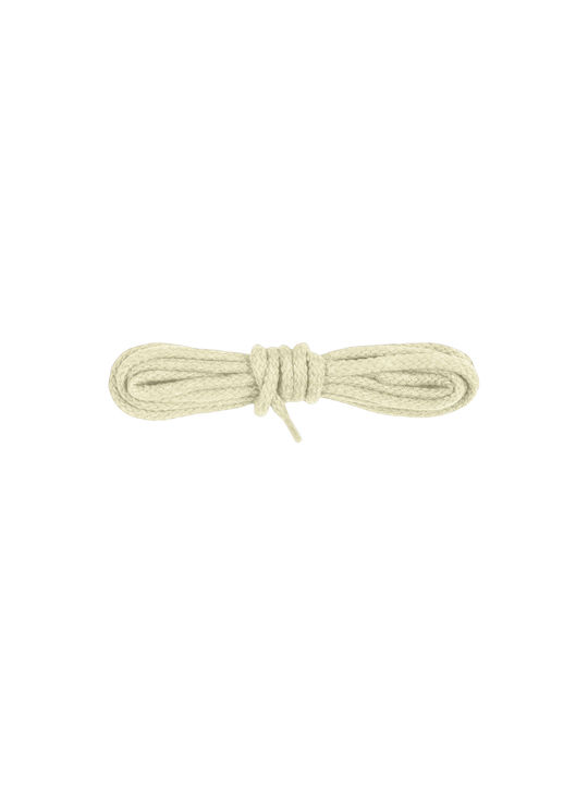 Bergal Round Cord Laces Eggshell 75 Cm Χοντρα Στρογγυλα Κορδονια Χρωμα Φυσικό Μπεζ 75 Εκατοστα 100% Βαμβάκι Δεν Λύνονται