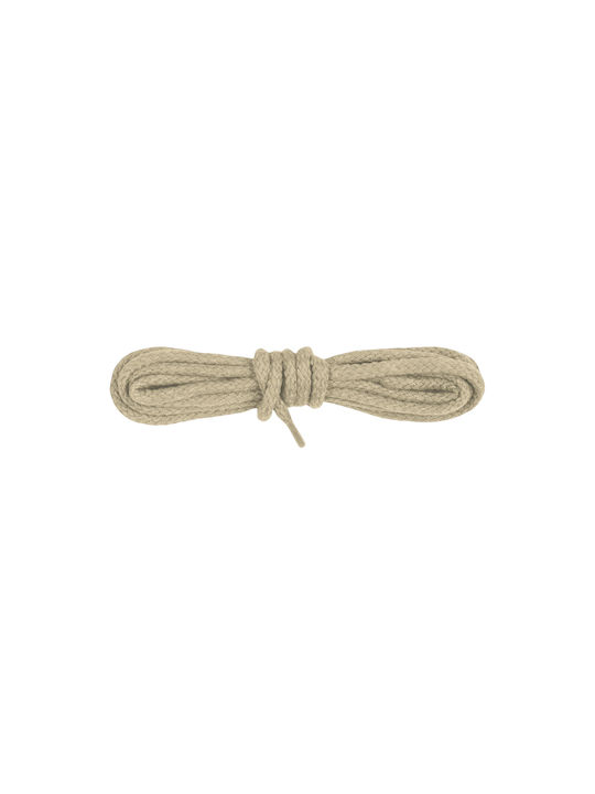 Bergal Round Cord Laces Beige 75cm Thick Round Shoelaces Colour Beige 75 Centimeters 100% Cotton Non-Slip