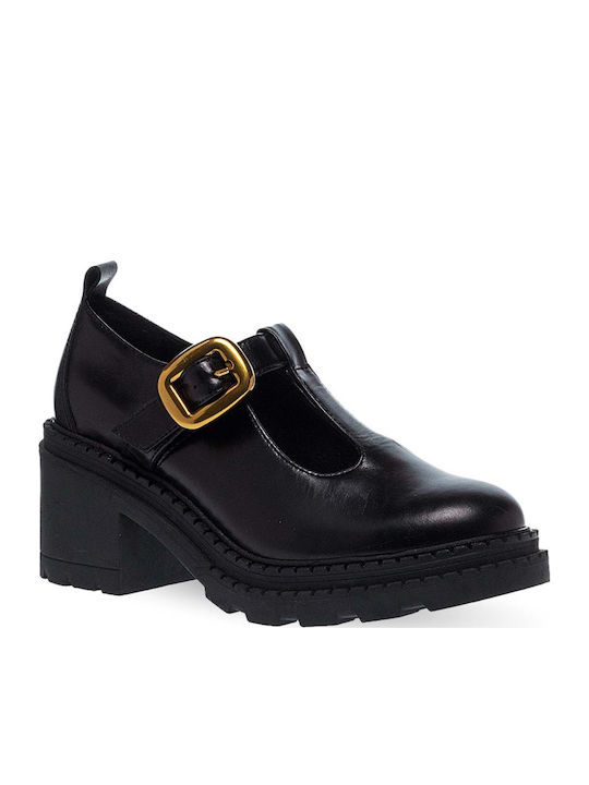 Lederne Damen Ballerinas in Schwarz Farbe
